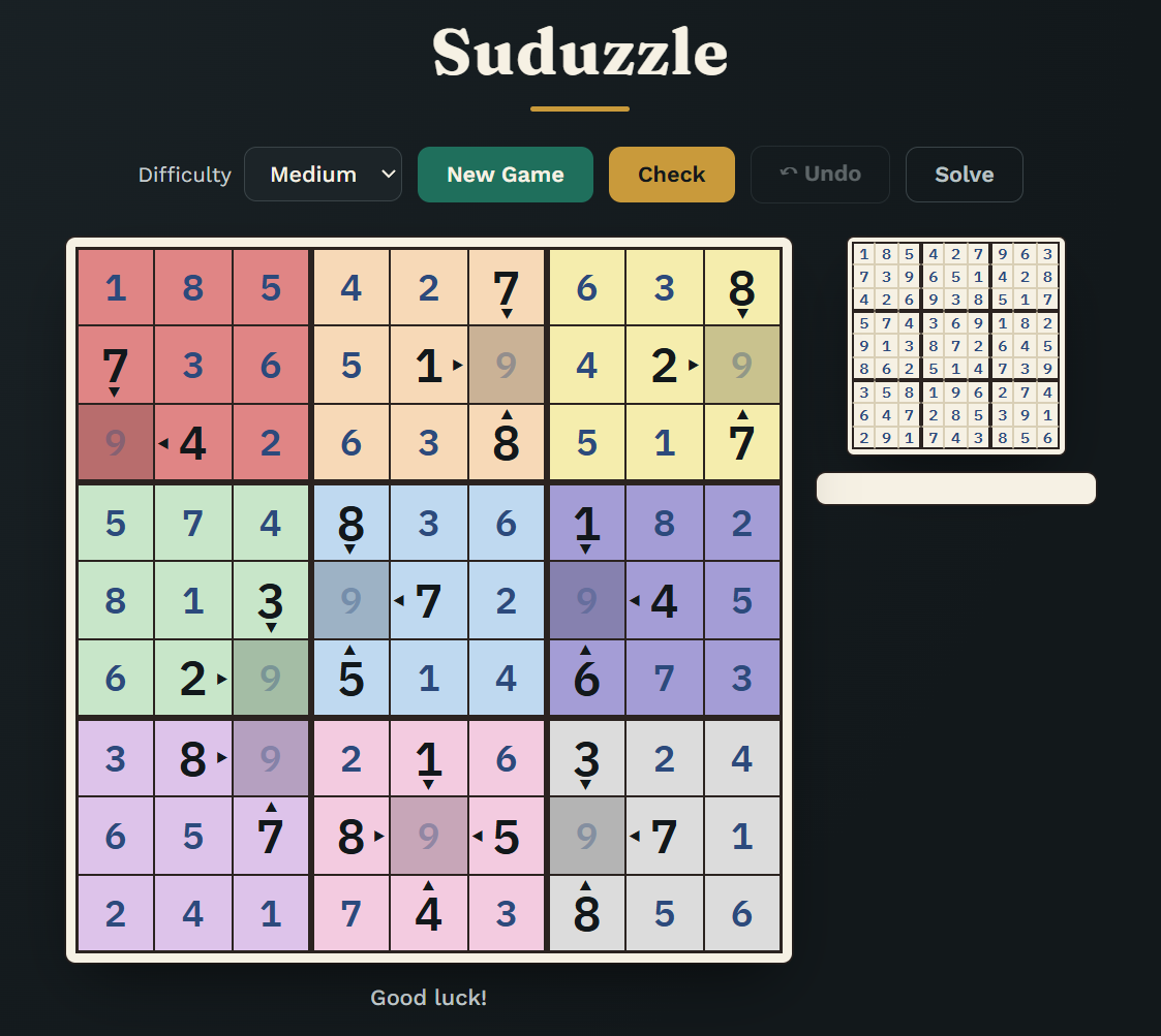 Suduzzle gameplay screenshot